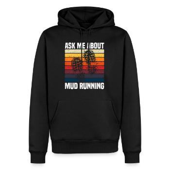 Mud Run - Men's Premium Hoodie - black - Front - Nico (187cm) & Julia (174cm)