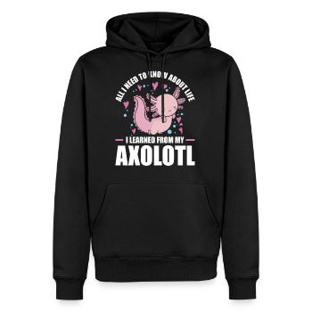 Axolotl Gift Salamander - Men's Premium Hoodie - black - Front - Nico (187cm) & Julia (174cm)