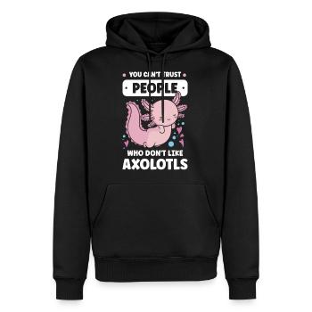 Axolotl Gift Salamander - Men's Premium Hoodie - black - Front - Nico (187cm) & Julia (174cm)