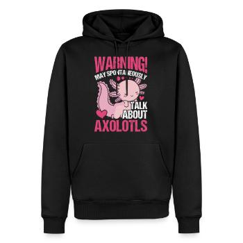 Axolotl Gift Salamander - Men's Premium Hoodie - black - Front - Nico (187cm) & Julia (174cm)