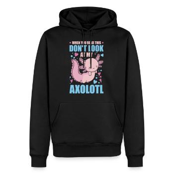 Axolotl Gift Salamander - Men's Premium Hoodie - black - Front - Nico (187cm) & Julia (174cm)