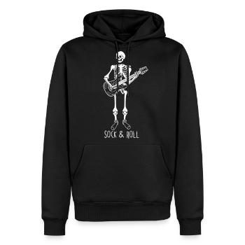 Winter Socks Guitar Skeleton Wool Socks - Men's Premium Hoodie - black - Front - Nico (187cm) & Julia (174cm)
