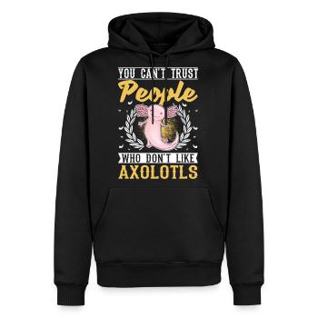 Axolotl Gift Salamander - Men's Premium Hoodie - black - Front - Nico (187cm) & Julia (174cm)