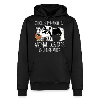 Animal Welfare Vegan Animal Rights - Men's Premium Hoodie - black - Front - Nico (187cm) & Julia (174cm)