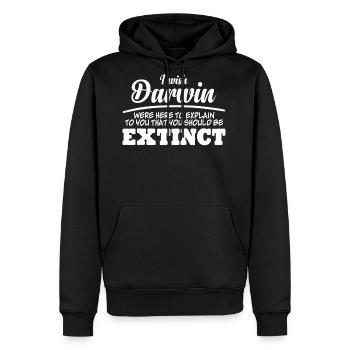 Darwin Award Darwinism Misanthrope - Men's Premium Hoodie - black - Front - Nico (187cm) & Julia (174cm)