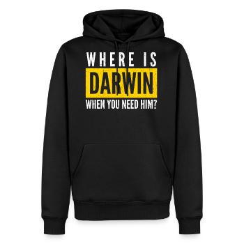 Misanthrope Darwin Award Darwinism - Men's Premium Hoodie - black - Front - Nico (187cm) & Julia (174cm)