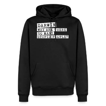 Darwin Award Darwinism Misanthrope - Men's Premium Hoodie - black - Front - Nico (187cm) & Julia (174cm)