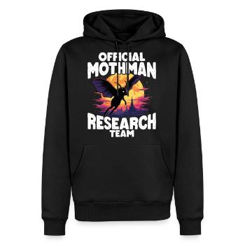 Official Mothman research Team Cryptid - Men's Premium Hoodie - black - Front - Nico (187cm) & Julia (174cm)
