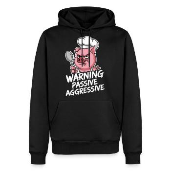 Warning Passive Aggressive Pig Chef - Men's Premium Hoodie - black - Front - Nico (187cm) & Julia (174cm)