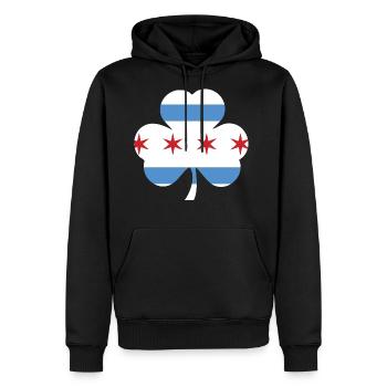 Chicago Style Flag Shamrock Irish - Men's Premium Hoodie - black - Front - Nico (187cm) & Julia (174cm)
