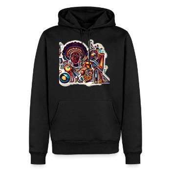 Afro-Futuristic - Men's Premium Hoodie - black - Front - Nico (187cm) & Julia (174cm)