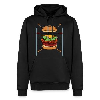 Burger High Jump - Men's Premium Hoodie - black - Front - Nico (187cm) & Julia (174cm)