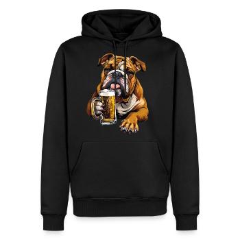 Bulldog - Men's Premium Hoodie - black - Front - Nico (187cm) & Julia (174cm)