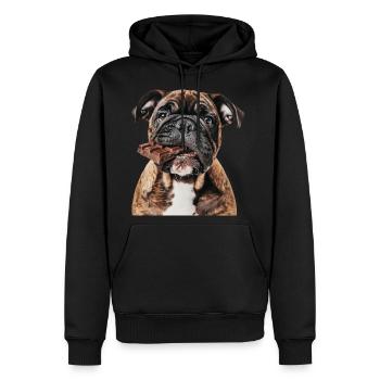 Bulldog - Men's Premium Hoodie - black - Front - Nico (187cm) & Julia (174cm)