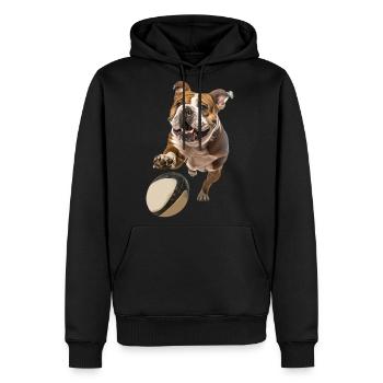 Bulldog - Men's Premium Hoodie - black - Front - Nico (187cm) & Julia (174cm)