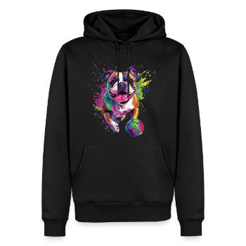 Bulldog - Men's Premium Hoodie - black - Front - Nico (187cm) & Julia (174cm)