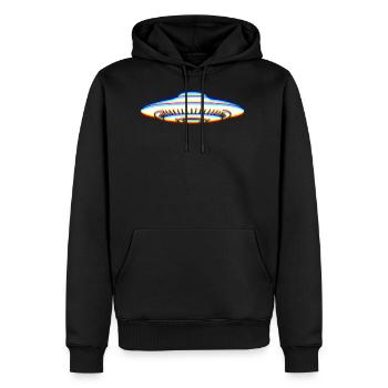 Glitch Art | Optical Illusion Vaporwave EDM Rave - Men's Premium Hoodie - black - Front - Nico (187cm) & Julia (174cm)
