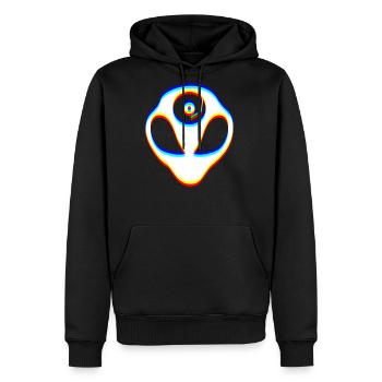 Glitch Art | Optical Illusion Vaporwave EDM Rave - Men's Premium Hoodie - black - Front - Nico (187cm) & Julia (174cm)
