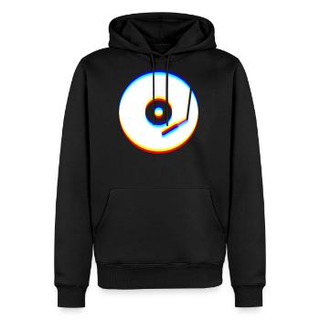 Glitch Art | Optical Illusion Vaporwave EDM Rave - Men's Premium Hoodie - black - Front - Nico (187cm) & Julia (174cm)