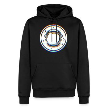 Glitch Art | Optical Illusion EDM Rave Vaporwave - Men's Premium Hoodie - black - Front - Nico (187cm) & Julia (174cm)