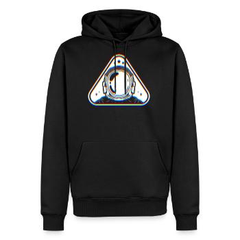 Glitch Art | Optical Illusion EDM Rave Vaporwave - Men's Premium Hoodie - black - Front - Nico (187cm) & Julia (174cm)