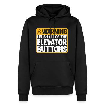 Warning I Push All Of The Elevator Buttons 13 - Men's Premium Hoodie - black - Front - Nico (187cm) & Julia (174cm)