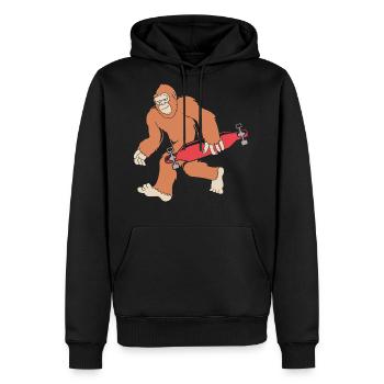 Bigfoot Skateboarding Longboard - Men's Premium Hoodie - black - Front - Nico (187cm) & Julia (174cm)