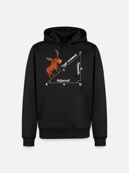 Math Hypotemoose Funny Moose Geometry School Joke - Men's Premium Hoodie - black