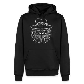 Squatchy Bigfoot Sasquatch Wilderness Grumpy Beast - Men's Premium Hoodie - black - Front - Nico (187cm) & Julia (174cm)