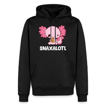 Snaxalotl Funny Axolotl Pizza Cute Axolotl - Men's Premium Hoodie - black - Front - Nico (187cm) & Julia (174cm)