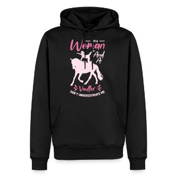 Equestrian Horse Vaulting Vaulter Horseback - Men's Premium Hoodie - black - Front - Nico (187cm) & Julia (174cm)