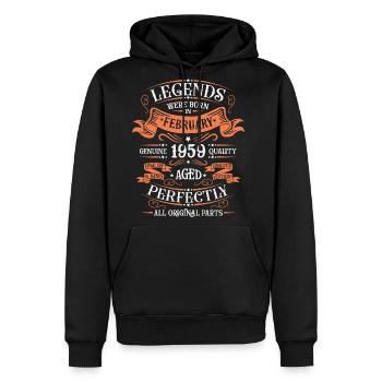 February 1959| February 1959 anniversary 1959 - Men's Premium Hoodie - black - Front - Nico (187cm) & Julia (174cm)