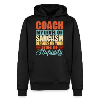 Coach sarcasm Coach - Men's Premium Hoodie - black - Front - Nico (187cm) & Julia (174cm)