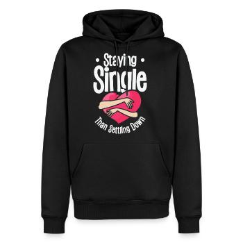 Single Vintage fan Single Quotes Retro Single - Men's Premium Hoodie - black - Front - Nico (187cm) & Julia (174cm)