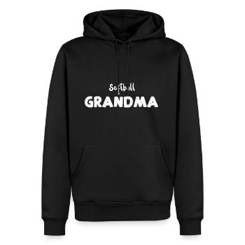 Softball Grand-mère - Grand-mère - Molleton à capuche Premium pour homme - noir - Devant - Nico (187cm) & Julia (174cm)
