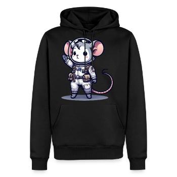 Cute Mouse Astronaut - Men's Premium Hoodie - black - Front - Nico (187cm) & Julia (174cm)