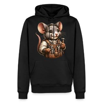 Cute Mouse Craftsman - Men's Premium Hoodie - black - Front - Nico (187cm) & Julia (174cm)