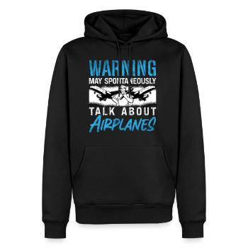 Aircraft Mechanic Warning May Fix Plane Aviation - Men's Premium Hoodie - black - Front - Nico (187cm) & Julia (174cm)