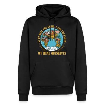 Animal Welfare As We Heal Adoption Animal Worker - Men's Premium Hoodie - black - Front - Nico (187cm) & Julia (174cm)