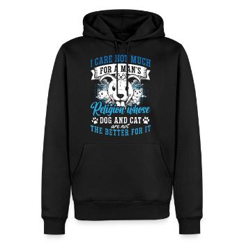 Animal Welfare I Care Not Much For A Man's Animals - Men's Premium Hoodie - black - Front - Nico (187cm) & Julia (174cm)