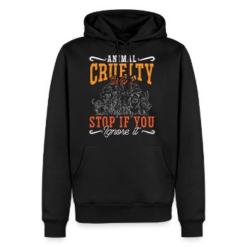 Animal Welfare Animal Cruelty Won't Stop Adoptions - Men's Premium Hoodie - black - Front - Nico (187cm) & Julia (174cm)