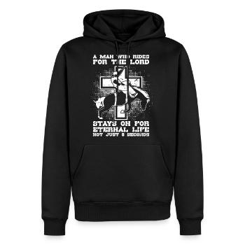 Bareback Riding A Man Who Rides For Western Riding - Men's Premium Hoodie - black - Front - Nico (187cm) & Julia (174cm)