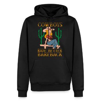 Bareback Riding Cowboys Ride Better Western Riding - Men's Premium Hoodie - black - Front - Nico (187cm) & Julia (174cm)