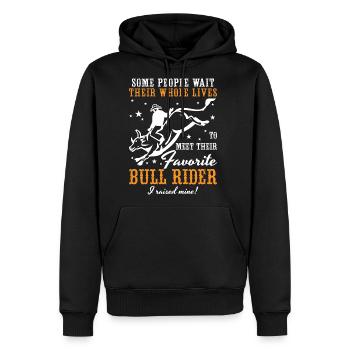 Bull Riding Some People Wait Their Western Riding - Men's Premium Hoodie - black - Front - Nico (187cm) & Julia (174cm)