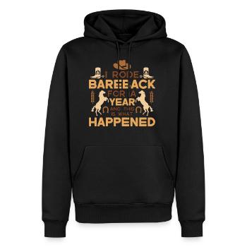 Bareback Riding I Rode Bareback For Western Riding - Men's Premium Hoodie - black - Front - Nico (187cm) & Julia (174cm)