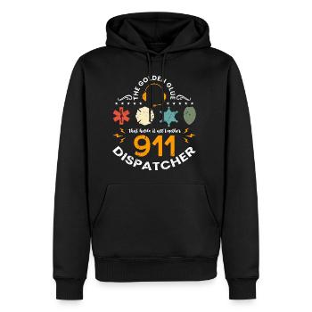 911 Dispatcher The Golden Glue That Holds Operator - Men's Premium Hoodie - black - Front - Nico (187cm) & Julia (174cm)