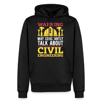 Civil Engineer Warning May Constantly Contractor - Men's Premium Hoodie - black - Front - Nico (187cm) & Julia (174cm)
