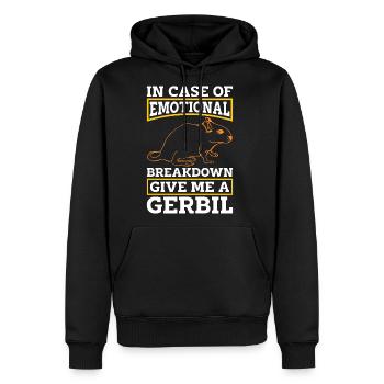 Gerbil In Case Of Emotional Breakdown Mouse Lover - Men's Premium Hoodie - black - Front - Nico (187cm) & Julia (174cm)