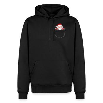 Reindeer Pocket Funny XMas Santa Claus - Men's Premium Hoodie - black - Front - Nico (187cm) & Julia (174cm)