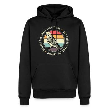 Conure Beware The Small Fluffy One Conure Owner - Men's Premium Hoodie - black - Front - Nico (187cm) & Julia (174cm)